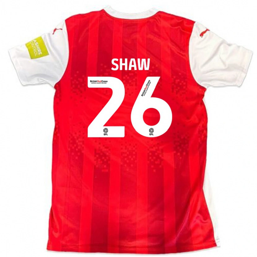 Danxen Enfant Maillot Liam Shaw #26 Rouge Blanc Tenues Domicile 2024/25 T-Shirt