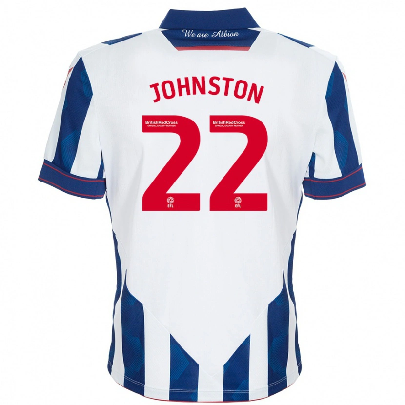 Danxen Enfant Maillot Mikey Johnston #22 Blanc Bleu Foncé Tenues Domicile 2024/25 T-Shirt