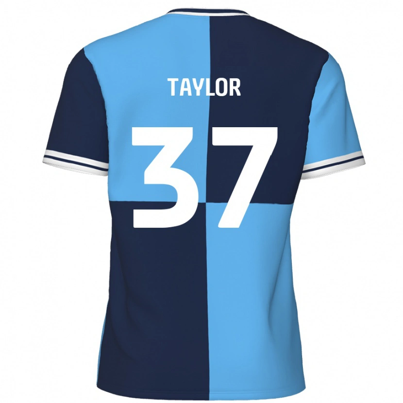 Danxen Enfant Maillot Caleb Taylor #37 Bleu Ciel Bleu Foncé Tenues Domicile 2024/25 T-Shirt