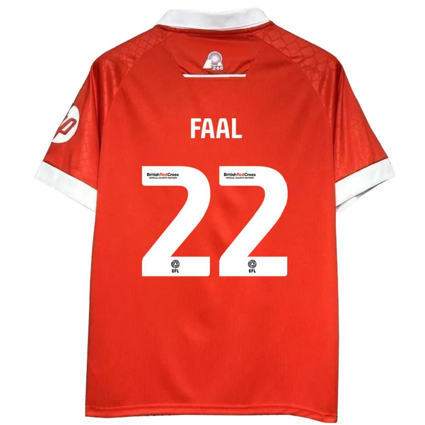 Danxen Enfant Maillot Mo Faal #22 Rouge Blanc Tenues Domicile 2024/25 T-Shirt