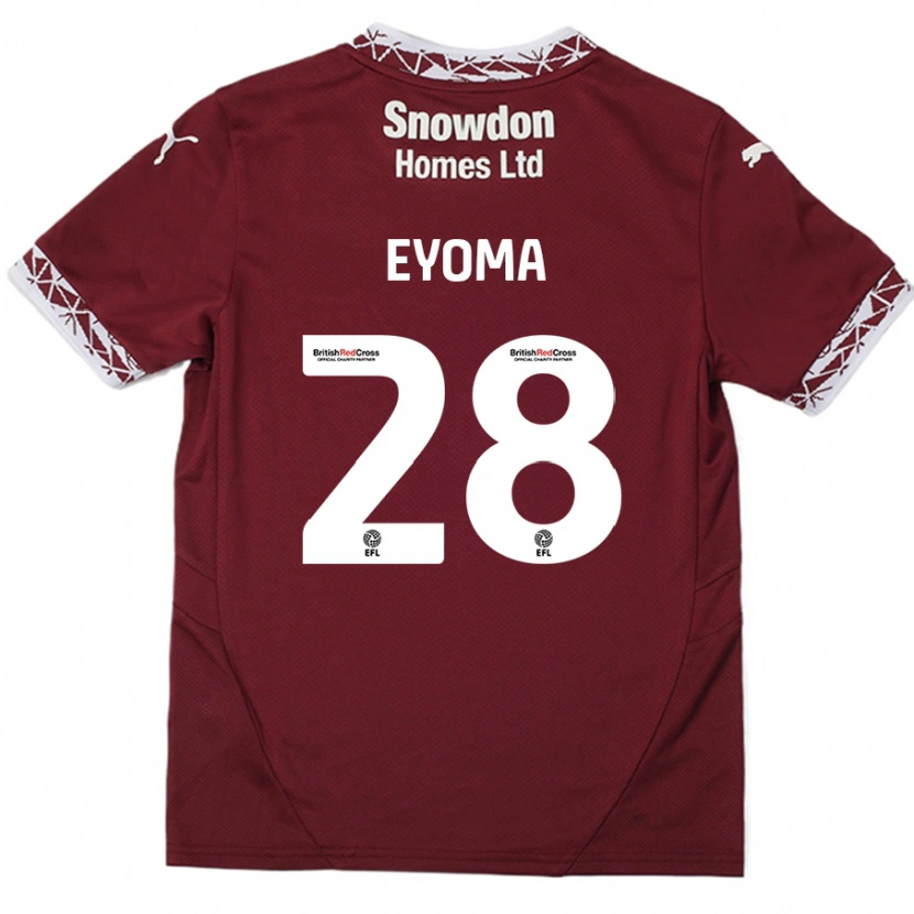 Danxen Enfant Maillot Timothy Eyoma #28 Bordeaux Tenues Domicile 2024/25 T-Shirt