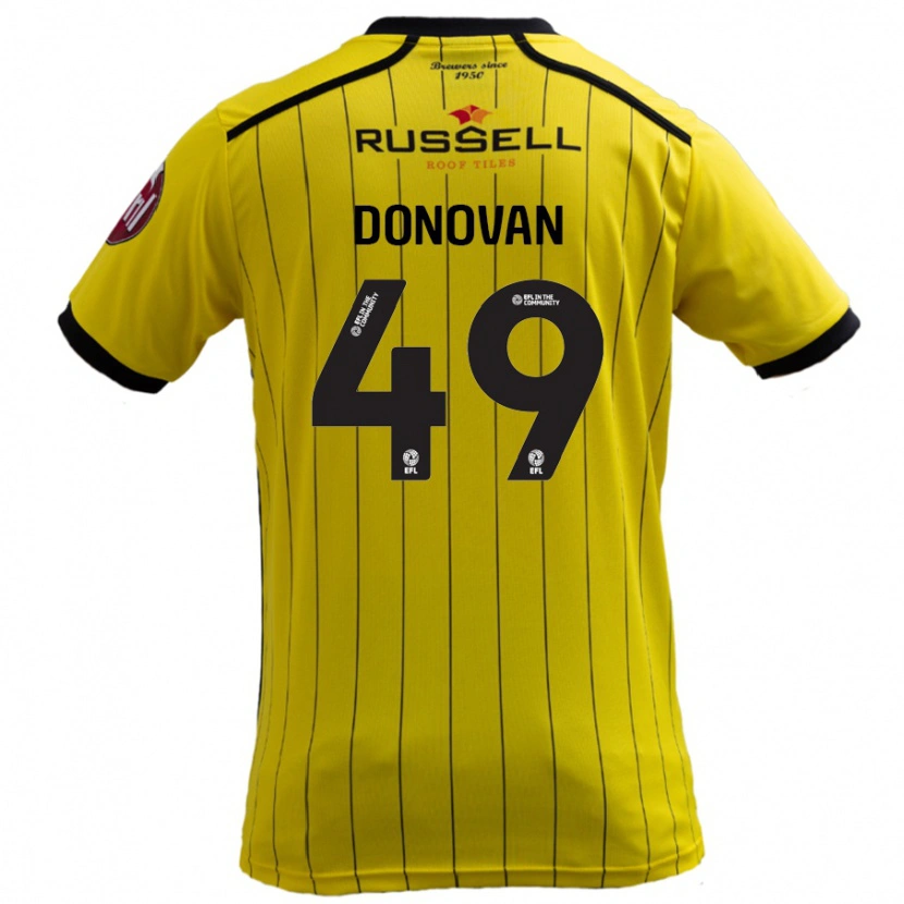 Danxen Enfant Maillot Romelle Donovan #49 Jaune Tenues Domicile 2024/25 T-Shirt