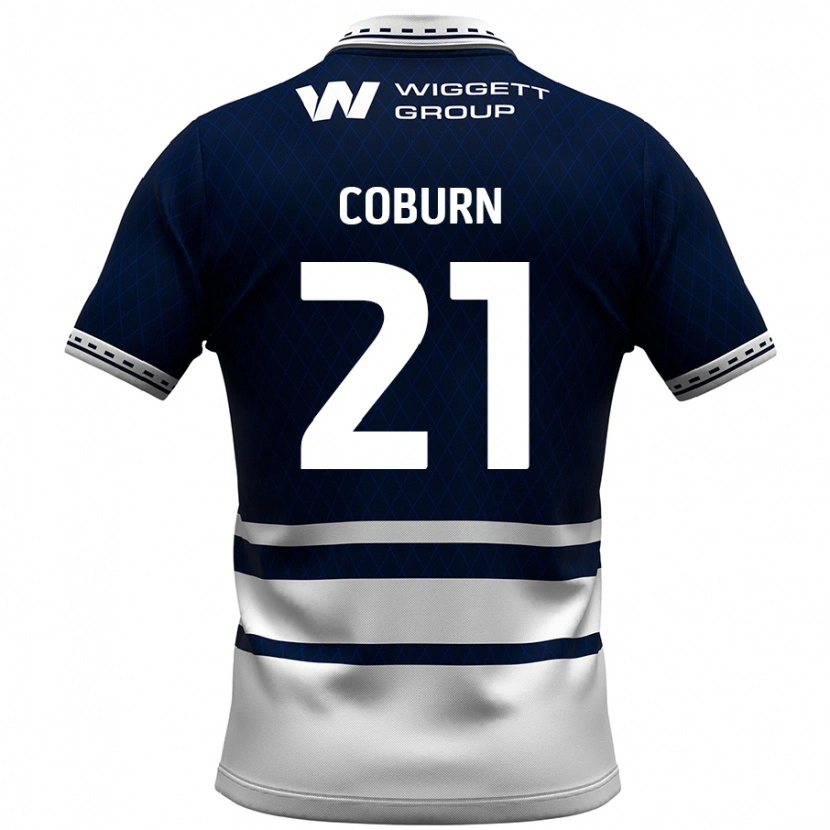 Danxen Enfant Maillot Josh Coburn #21 Bleu Marine Blanc Tenues Domicile 2024/25 T-Shirt