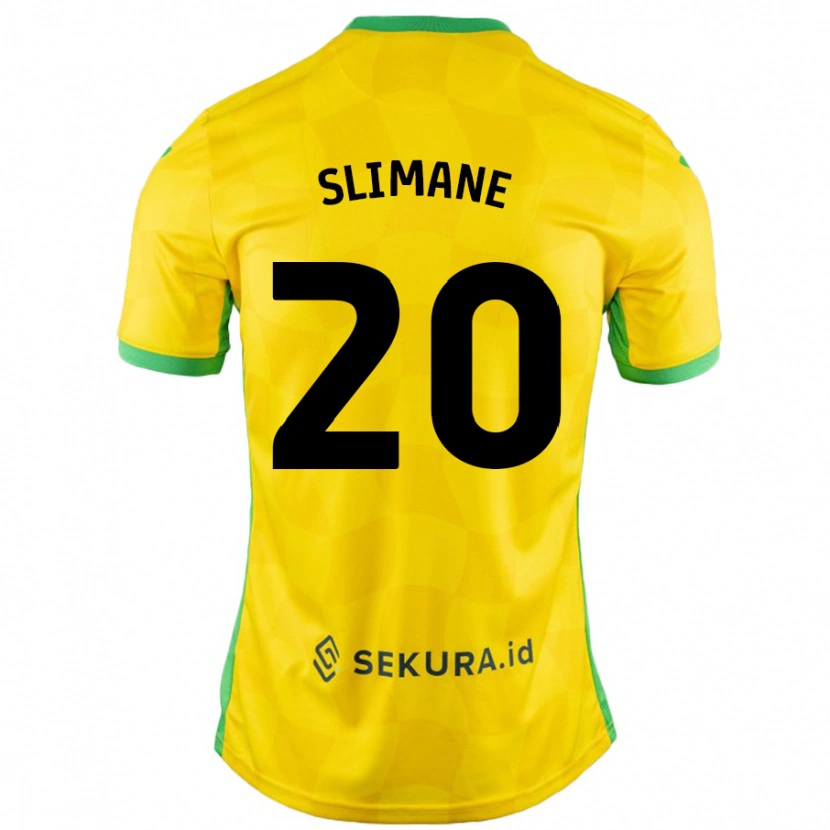 Danxen Enfant Maillot Anis Slimane #20 Jaune Vert Tenues Domicile 2024/25 T-Shirt