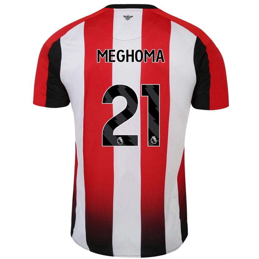 Danxen Enfant Maillot Jayden Meghoma #21 Rouge Blanc Tenues Domicile 2024/25 T-Shirt