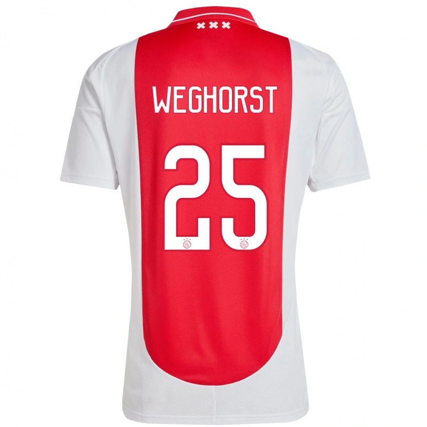 Danxen Enfant Maillot Wout Weghorst #25 Rouge Blanc Tenues Domicile 2024/25 T-Shirt