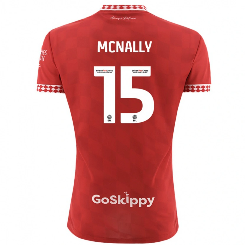 Danxen Enfant Maillot Luke Mcnally #15 Rouge Tenues Domicile 2024/25 T-Shirt