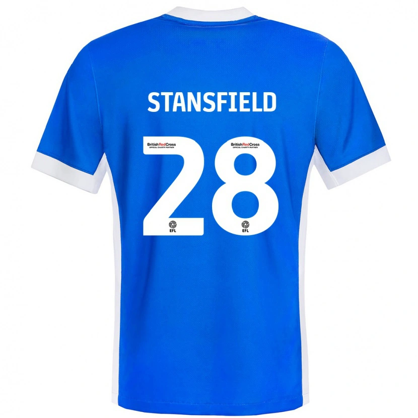 Danxen Enfant Maillot Jay Stansfield #28 Bleu Blanc Tenues Domicile 2024/25 T-Shirt