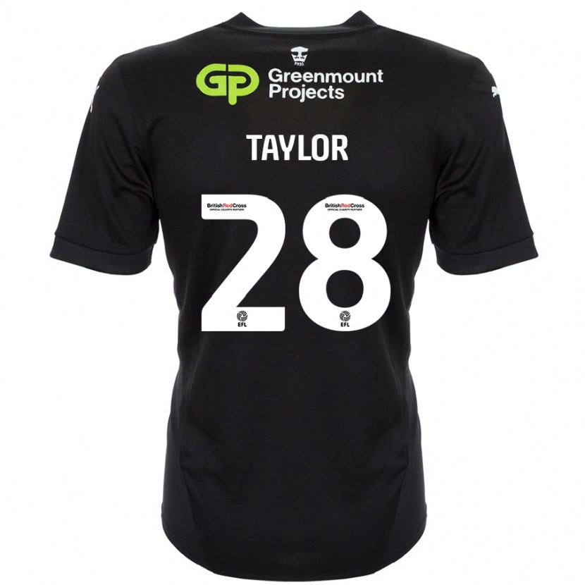 Danxen Enfant Maillot Dale Taylor #28 Noir Tenues Extérieur 2024/25 T-Shirt