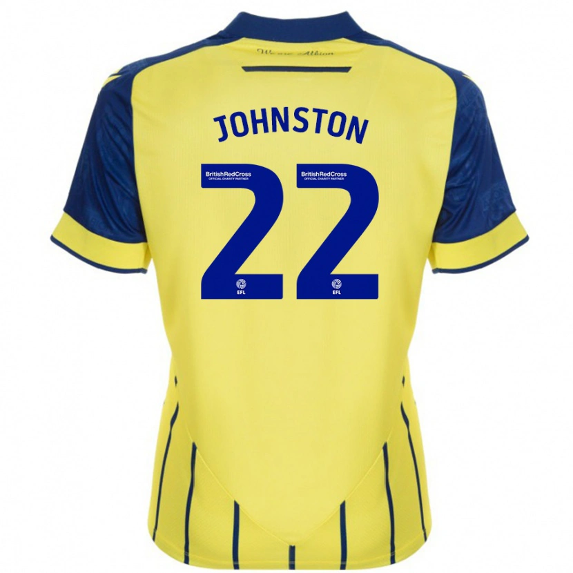 Danxen Enfant Maillot Mikey Johnston #22 Jaune Bleu Tenues Extérieur 2024/25 T-Shirt