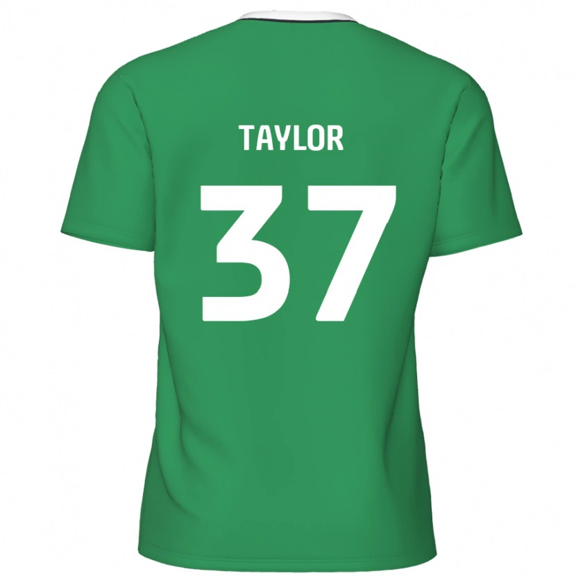 Danxen Enfant Maillot Caleb Taylor #37 Rayures Blanches Vertes Tenues Extérieur 2024/25 T-Shirt