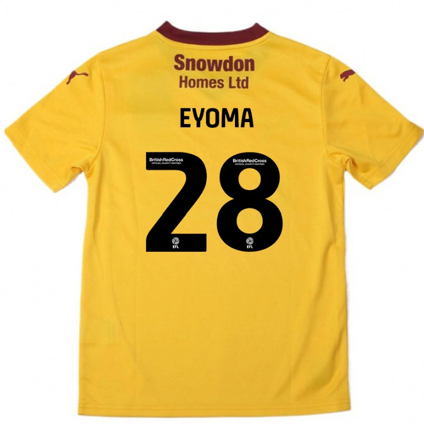 Danxen Enfant Maillot Timothy Eyoma #28 Orange Bordeaux Tenues Extérieur 2024/25 T-Shirt