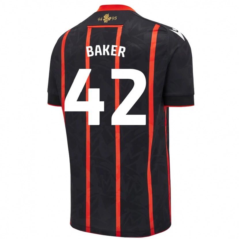 Danxen Enfant Maillot Lewis Baker #42 Noir Rouge Tenues Extérieur 2024/25 T-Shirt