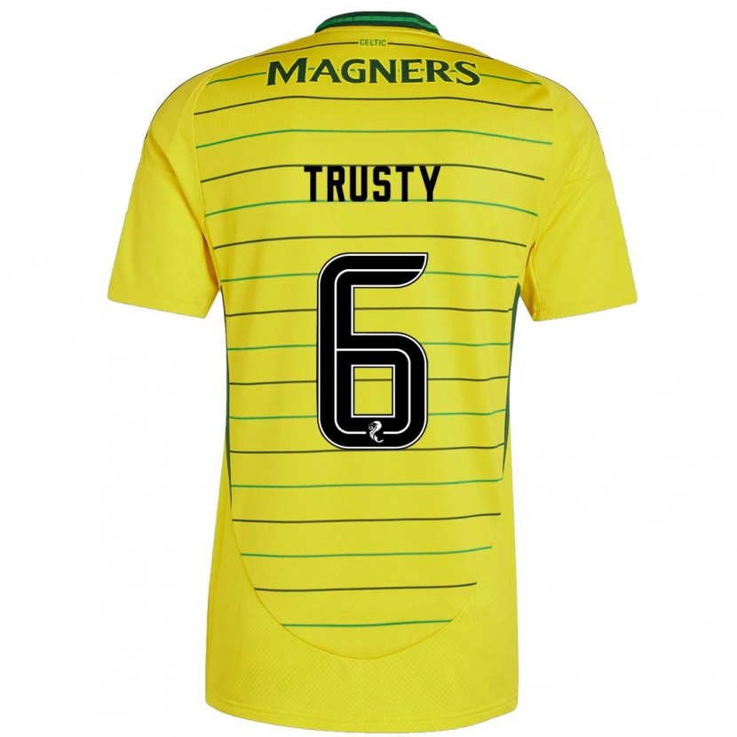 Danxen Enfant Maillot Auston Trusty #6 Jaune Tenues Extérieur 2024/25 T-Shirt