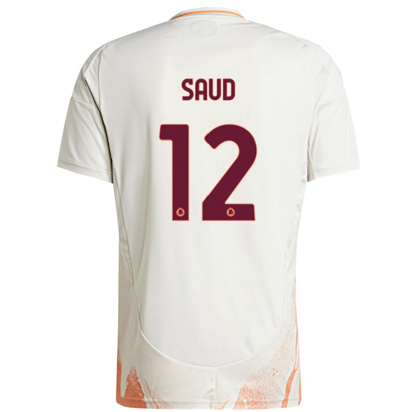 Danxen Enfant Maillot Saud Abdulhamid #12 Crème Blanc Orange Tenues Extérieur 2024/25 T-Shirt