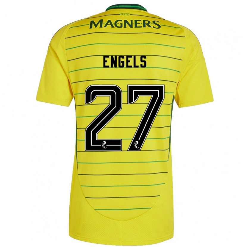 Danxen Enfant Maillot Arne Engels #27 Jaune Tenues Extérieur 2024/25 T-Shirt