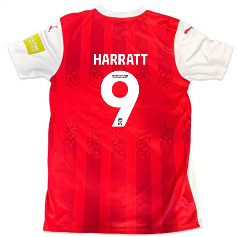 Danxen Enfant Maillot Kian Harratt #9 Rouge Blanc Tenues Domicile 2024/25 T-Shirt