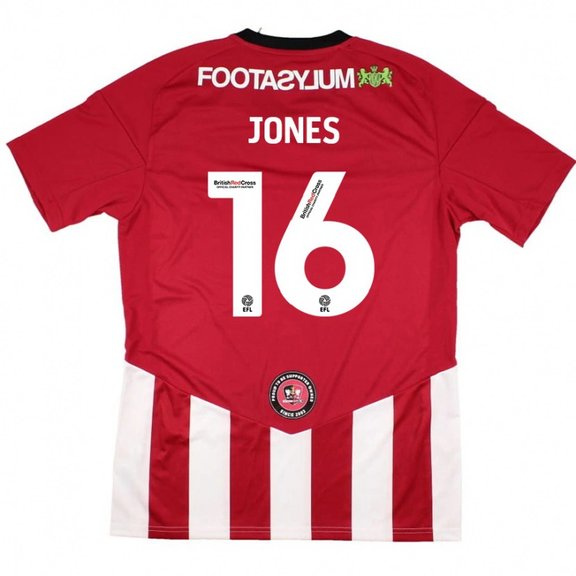 Danxen Enfant Maillot Patrick Jones #16 Rouge Blanc Tenues Domicile 2024/25 T-Shirt