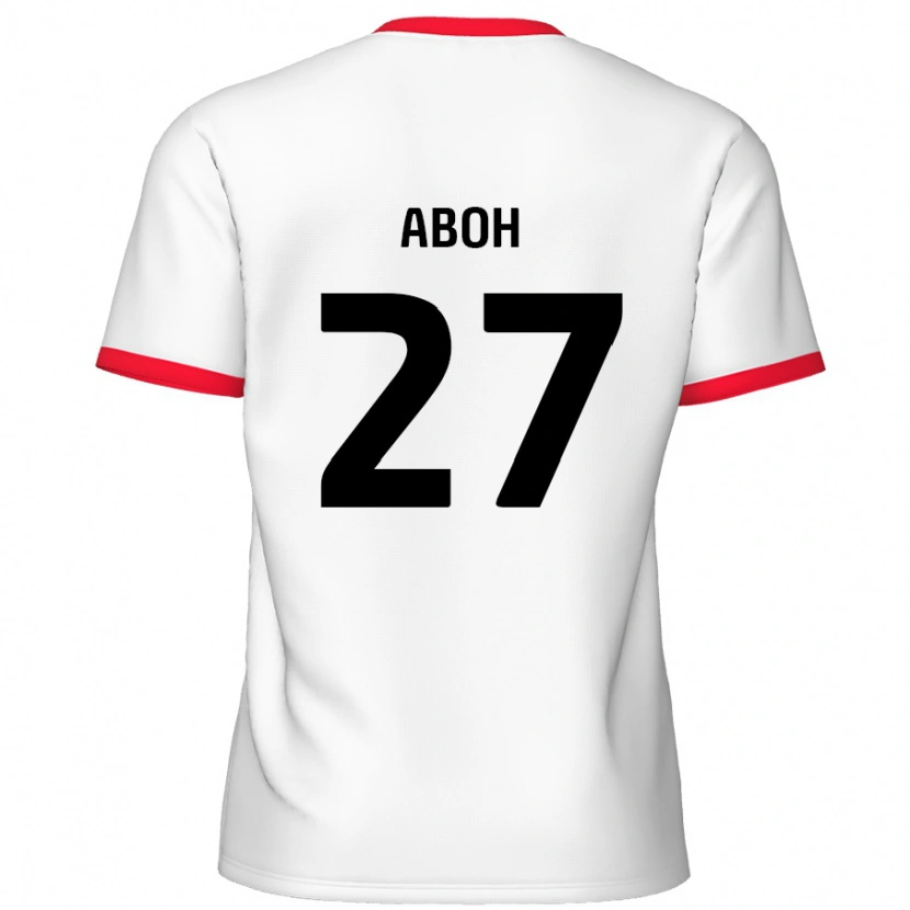 Danxen Enfant Maillot Ken Aboh #27 Blanc Rouge Tenues Domicile 2024/25 T-Shirt