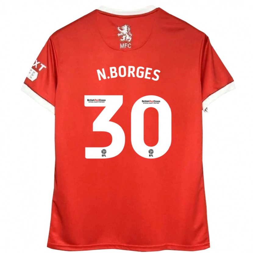 Danxen Enfant Maillot Neto Borges #30 Rouge Blanc Tenues Domicile 2024/25 T-Shirt