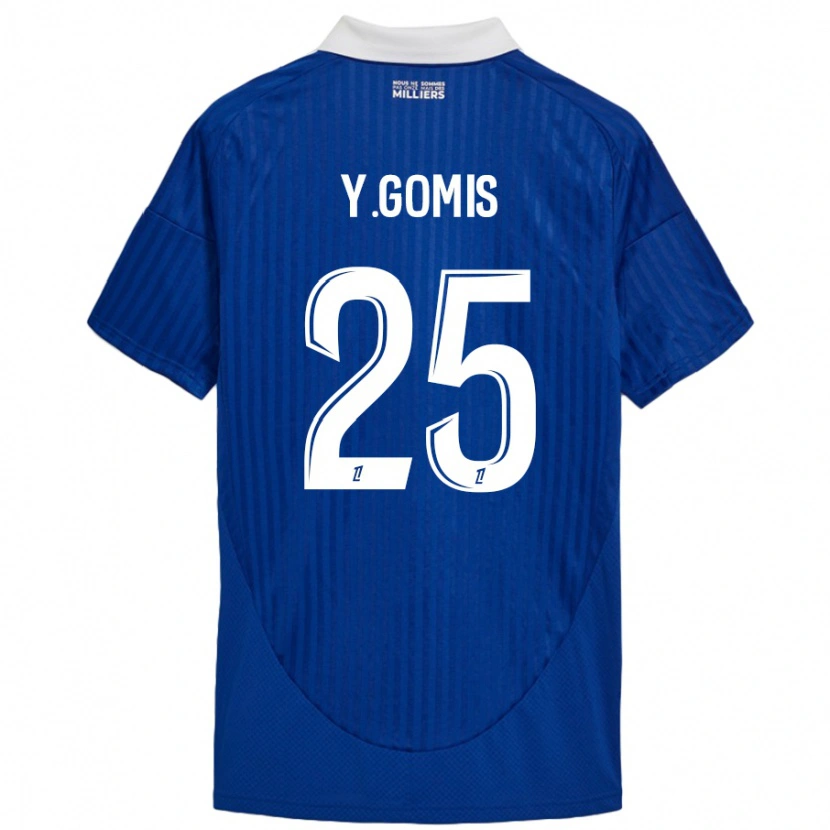 Danxen Enfant Maillot Yoni Gomis #25 Bleu Blanc Tenues Domicile 2024/25 T-Shirt