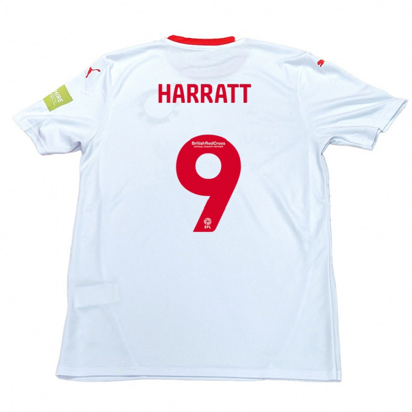 Danxen Enfant Maillot Kian Harratt #9 Blanc Tenues Extérieur 2024/25 T-Shirt