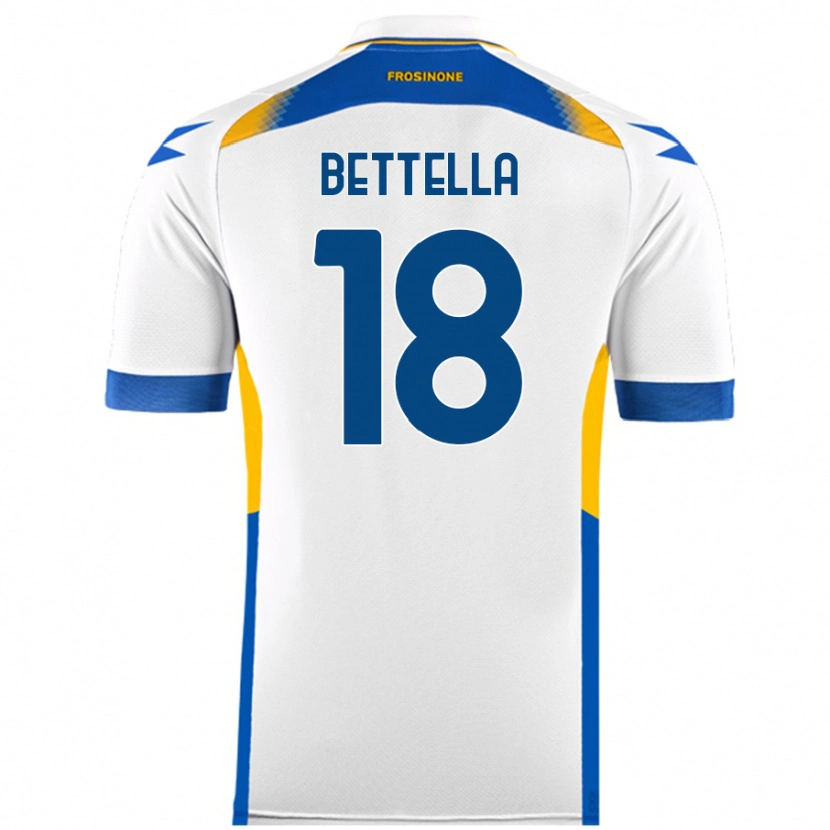 Danxen Enfant Maillot Davide Bettella #18 Blanc Tenues Extérieur 2024/25 T-Shirt