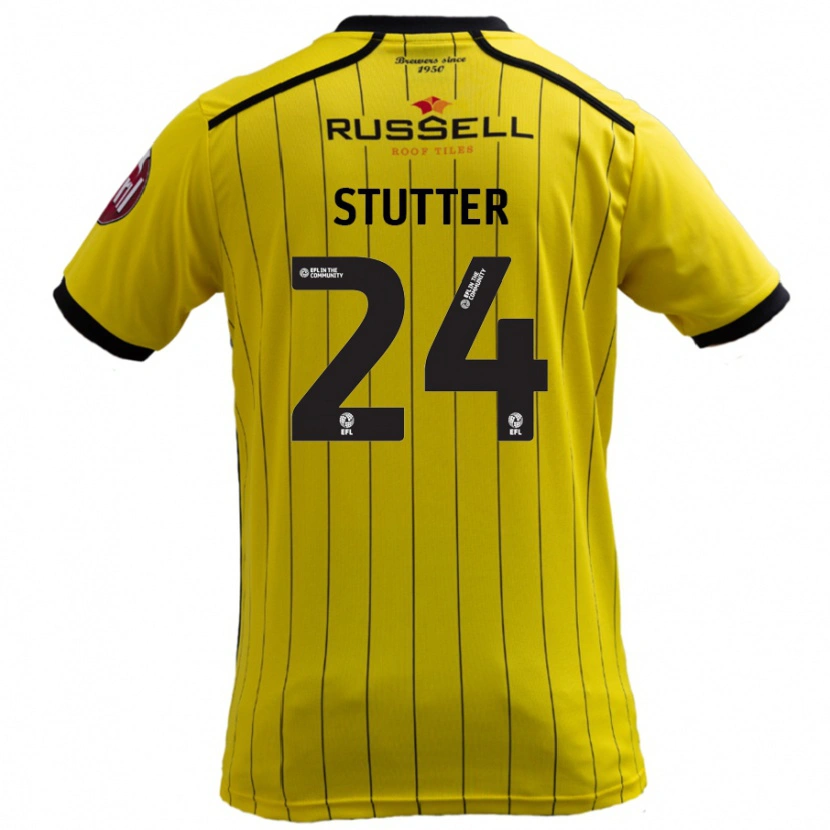 Danxen Homme Maillot Ronnie Stutter #24 Jaune Tenues Domicile 2024/25 T-Shirt