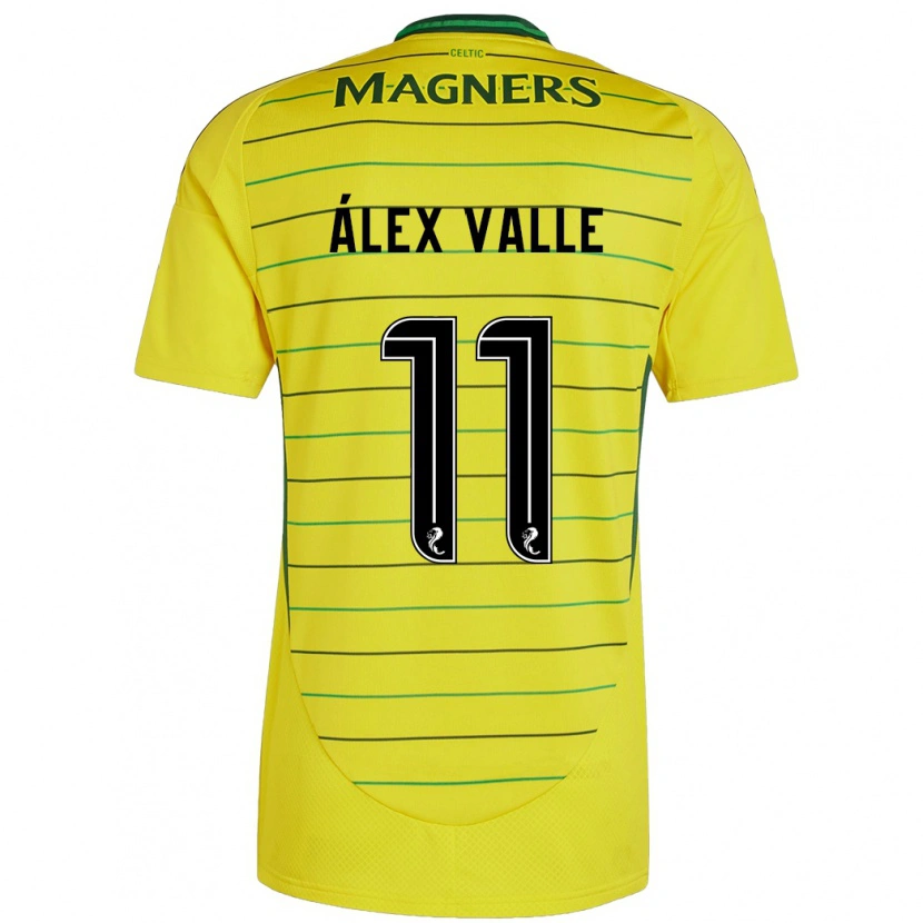 Danxen Homme Maillot Álex Valle #11 Jaune Tenues Extérieur 2024/25 T-Shirt