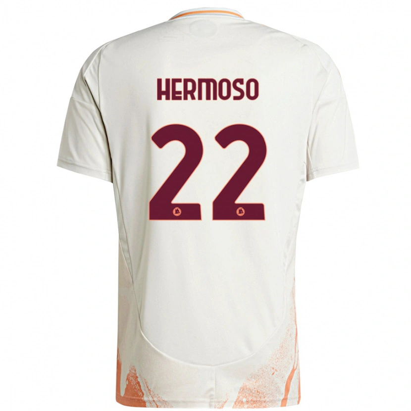 Danxen Homme Maillot Mario Hermoso #22 Crème Blanc Orange Tenues Extérieur 2024/25 T-Shirt