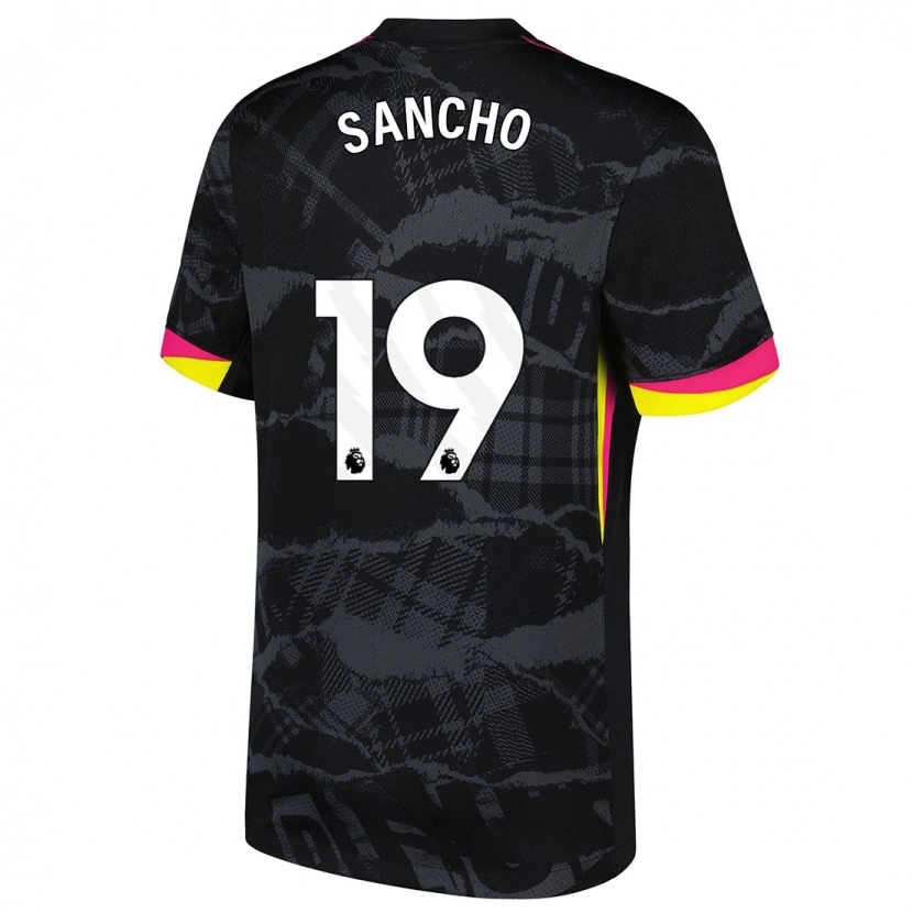 Danxen Homme Maillot Jadon Sancho #19 Noir Rose Troisieme 2024/25 T-Shirt