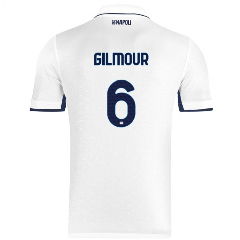 Danxen Homme Maillot Billy Gilmour #6 Blanc Bleu Royal Tenues Extérieur 2024/25 T-Shirt