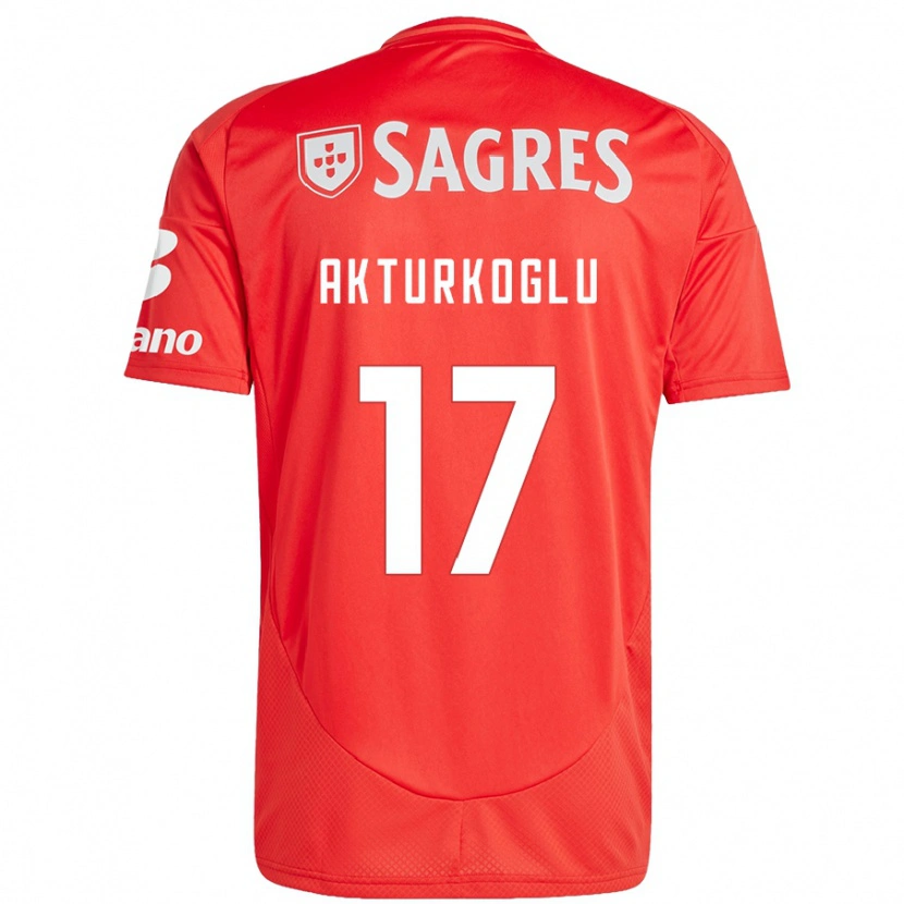 Danxen Homme Maillot Kerem Aktürkoğlu #17 Rouge Blanc Tenues Domicile 2024/25 T-Shirt