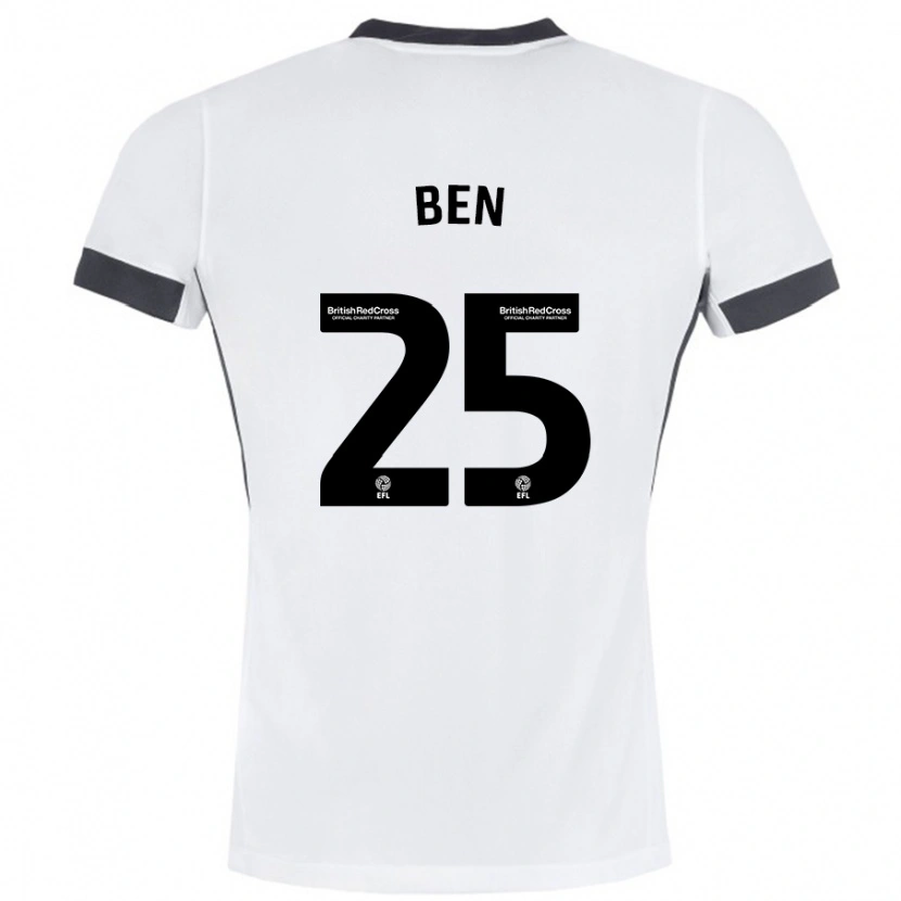 Danxen Homme Maillot Ben Davies #25 Blanc Noir Tenues Extérieur 2024/25 T-Shirt