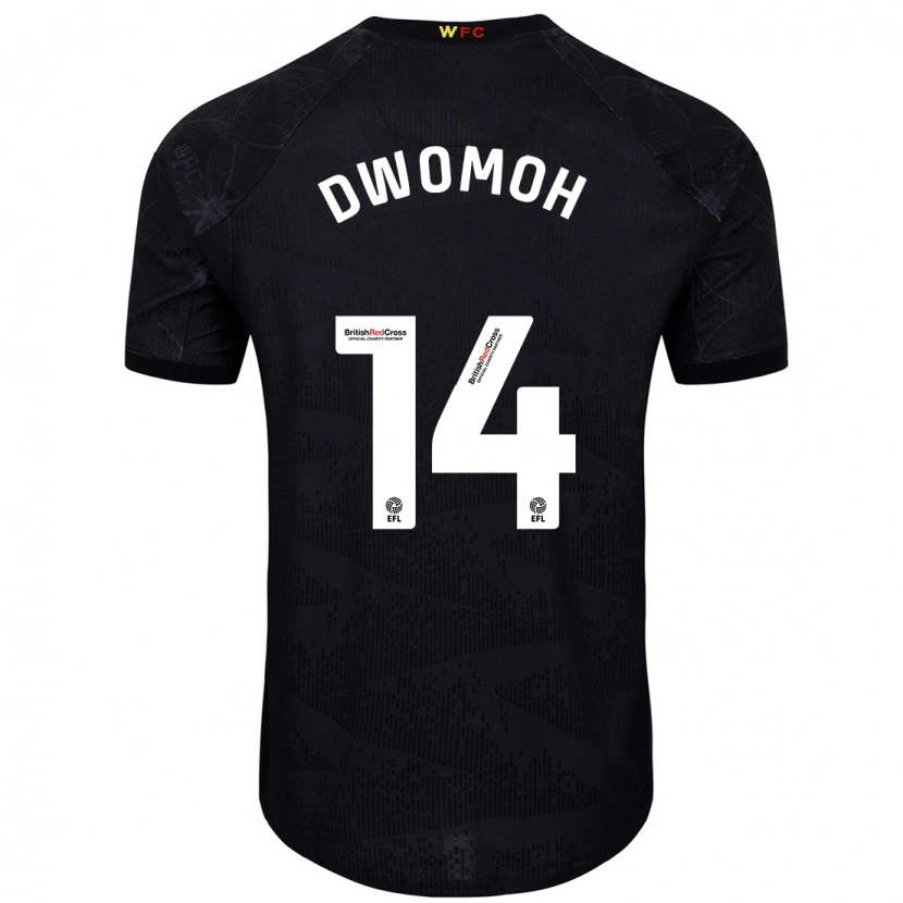 Danxen Homme Maillot Pierre Dwomoh #14 Noir Blanc Tenues Extérieur 2024/25 T-Shirt